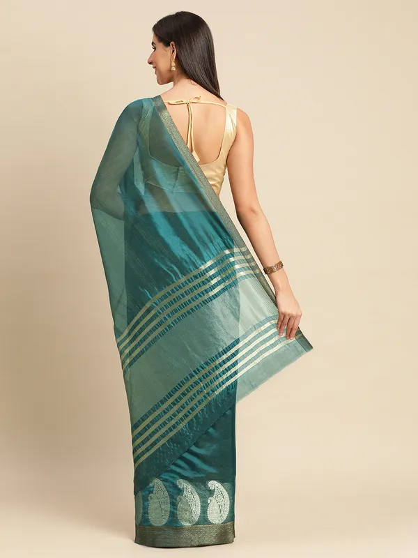 Petrol_Blue_Shimmer_Silk_Saree